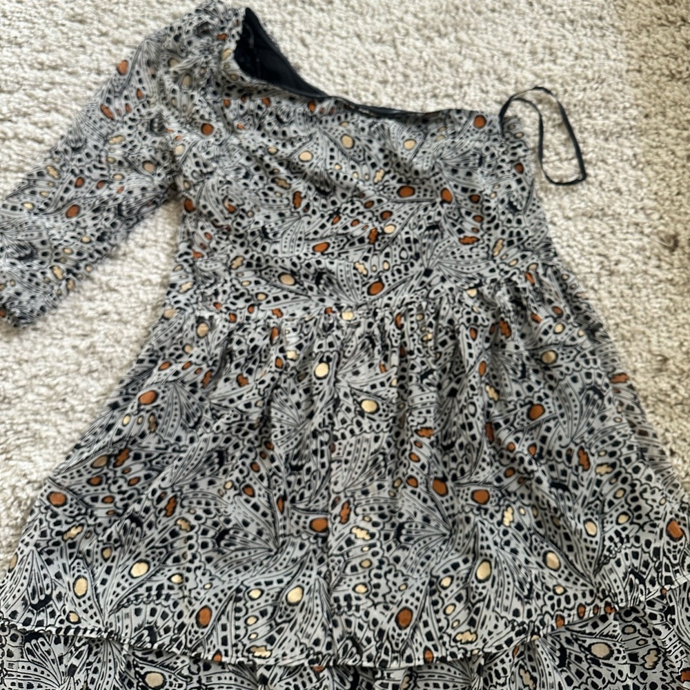 One shoulder long sleeve dress